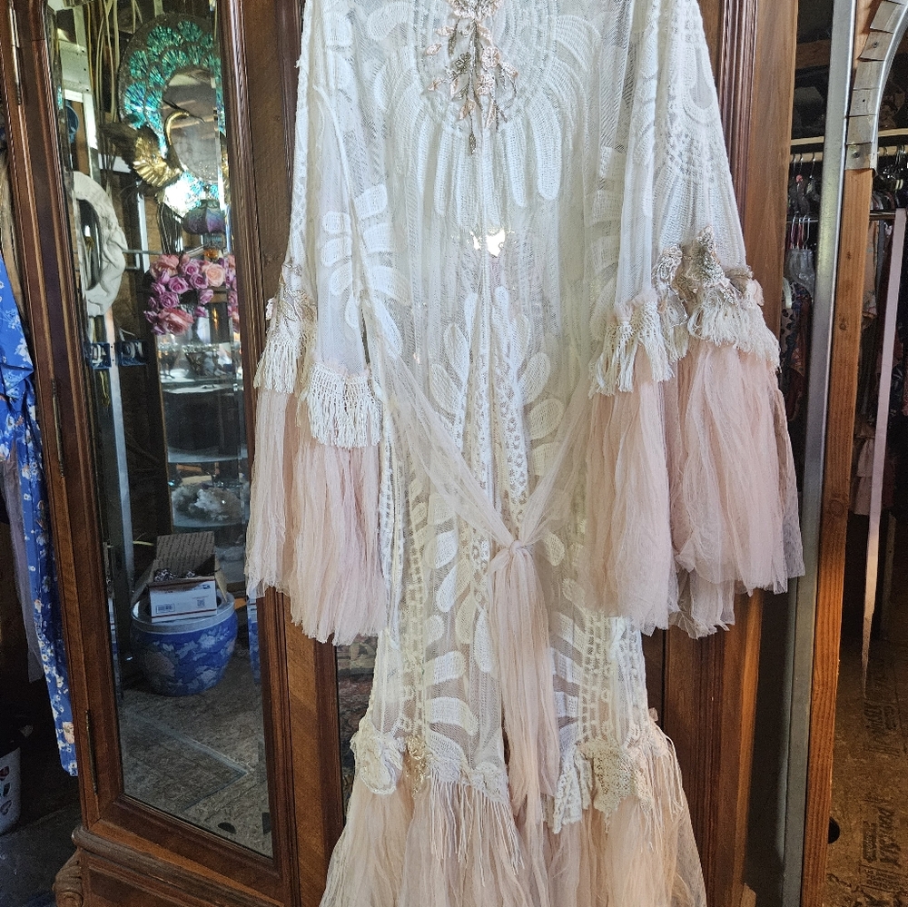 Floor Length Custom Lace Chiffon Gown - Picture 7 of 10